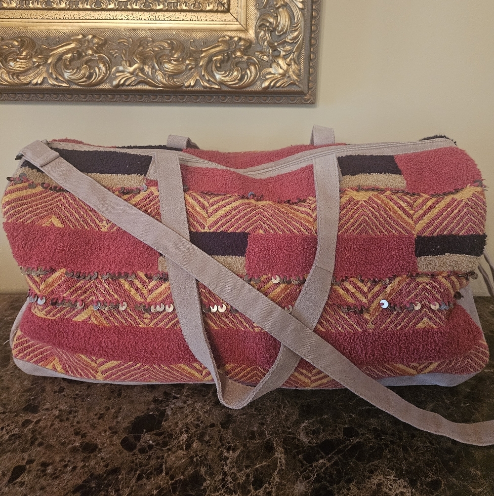 NWOT Free People First Class Embellished Weekender in Primrose Garden Duffel Bag
